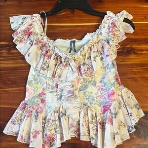 Anthropologie Multicolor Floral Blouse